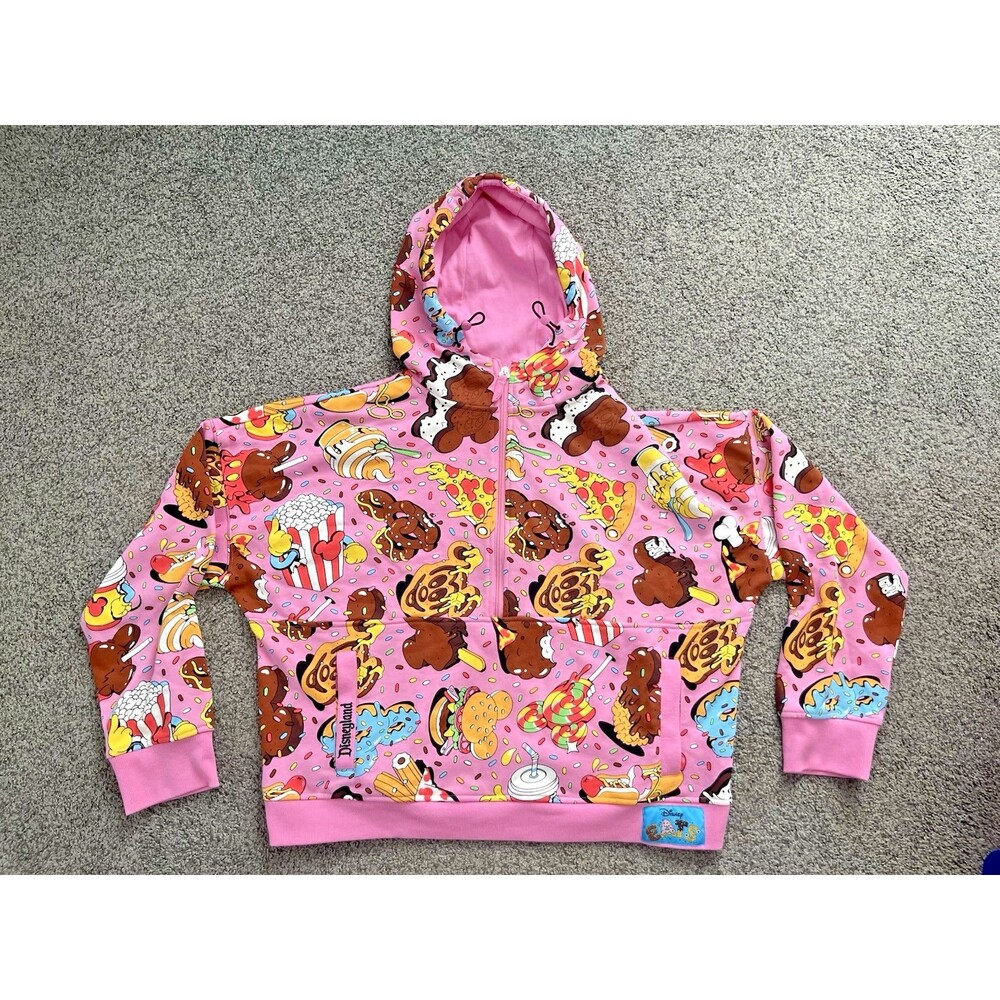 Disneyland Eats Pink - Snacks Dole Whip - Half Zip Up Hoodie Size XL